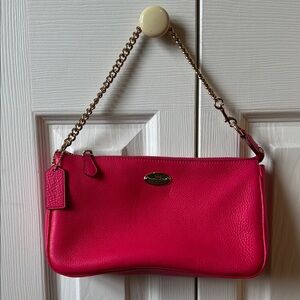 Coach Fuchsia Leather Wristlet